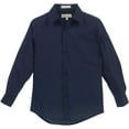 thumbnail image 2 of Boy's Classic Fit Long Sleeve Casual Button Down Toddler Kids Dress Shirt (Navy, 12), 2 of 3
