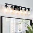 thumbnail image 1 of Lámpara de tocador para baño DIKAIDA de 38 cm, 6 luces, negro mate, 1 of 9