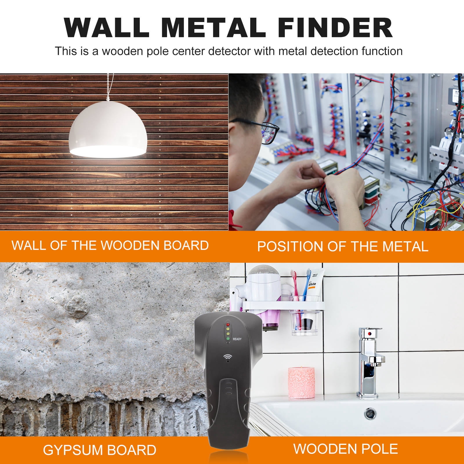 Raindrops 2pcs Finder Wall Metal Finder Wooden Detector for Live Wire Column