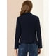 thumbnail image 5 of AllegK ChaqueDe Traje De ChaqueElástiCon Cuello De SolaPaOficiDe Trabajo PaMujer Azul oscuro S, 5 of 6