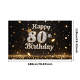thumbnail image 3 of Decorative Design Happy 80th Birthday Banner Elegant Style Crown Decoration Backdrop for Milestone Celebration Event Decoration Holiday Party, 3 of 8