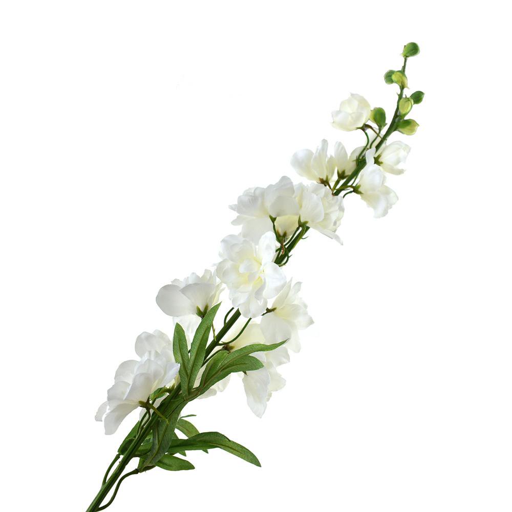 Tall Silk Delphinium Stem, White, 36Inch