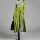 thumbnail image 2 of Moda Mujer Casual Patchword Botones Casual Stripde A-Line Vestido largo de manga larga Fridja NMB911, 2 of 5