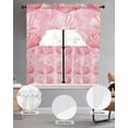 thumbnail image 2 of Pink Shell Coastal Swag Kitchen Curtains Sets for Windows 24 Inch Length, Summer Beach Nautical Ocean Short Window Curtain Panels Swags Valances and Tiers 3 Piece Set for Cafe/Dining Room, 2 of 5