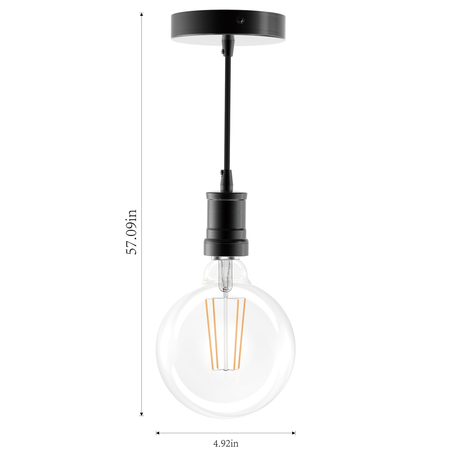 Better Homes & Gardens 57" Architectural Pendant Light, Adjustable Cord, G40 LED Decorative bulb