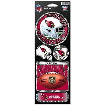 NFL Arizona Cardinals Prismatic Stickers, Team Color, One Size