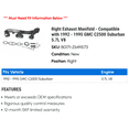 thumbnail image 2 of Right Exhaust Manifold - Compatible with 1992 - 1995 GMC C2500 Suburban 5.7L V8 1993 1994, 2 of 2