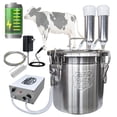 thumbnail image 1 of Hantop 6L Cow Milking Machine, Rechargeable Battery Powered Speed Adjustable Pulsating Vacuum Pump, 304 Stainless Steel Milk Bucket with Auto Stop Check Valve Cow Milker Machine (Pro Model), 1 of 9