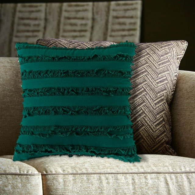 Funda de almohada y cojín de lino con borlas para sofá, decoración del hogar, cómodo, transpirable, multicolor, opcional, para sala de estar, dormitorio, sofá cama, fundas de almohada para el hogar