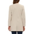 thumbnail image 4 of INSPIRE CHIC Women's Half Lapel Long Sleeves One Button Winter Mid-Length Overcoat M Beige White, 4 of 6