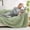 Sage Green, variant on Cozy Bliss Faux Fur Throw Blanket for Couch, Cozy Warm Plush Striped Blanket for Sofa Bedroom Living Room, 60*80Inches Cream White