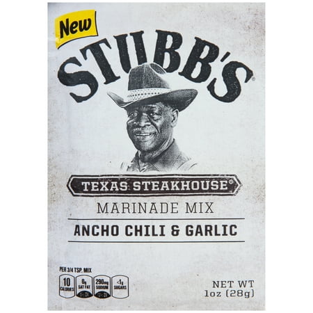 (4 Pack) Stubb's Ancho Chili & Garlic Texas Steakhouse Marinade Mix, 1