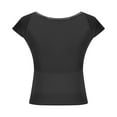 thumbnail image 5 of Women's Tank Tops $2.98 On Sale Lightweight New Round Neck Backless Solid Color Close-fitting Casual Top T-shirt, 5 of 7