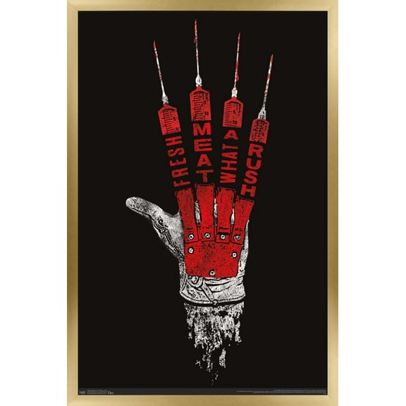 A Nightmare on Elm Street - Hand Wall Poster, 22.375" x 34", Framed