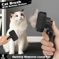 thumbnail image 3 of Cat Grooming Supplies, 3Pcs Cat Brush for Shedding with Nail Clipper Trimmer and Flea Comb, Indoor Cats Essentials Stuff Accessories Grooming Kit, Black, 3 of 5