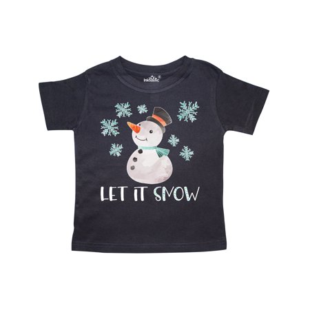 

Inktastic Let It Snow Cute Snowman in Hat and Scarf Gift Toddler Boy or Toddler Girl T-Shirt