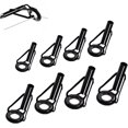 thumbnail image 1 of shiyou-Rod Tip Repair Kit Fishing Rod Tips Replacement Kit Stainless Steel Ceramic Guides Ring, Black Wear Resistant Guide Replacement Small Kit (8 Pcs), 1 of 4