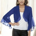 thumbnail image 2 of Ediodpoh Women's Comfortable Sweetheart Top Ruffle Flare Sleeve Solid Chiffon Small Shawl Cardigan for Women Navy XL, 2 of 4