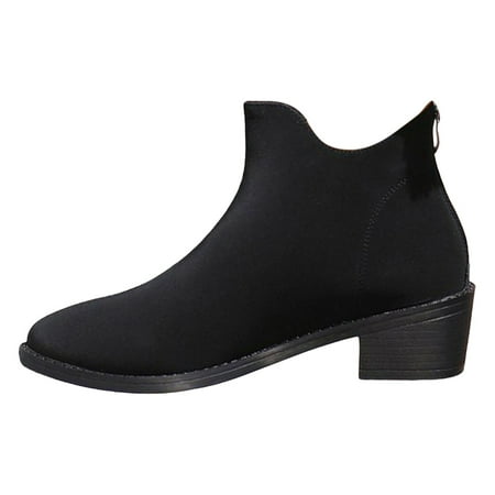 GHSOHS Cowboy Boots for Women Pull on Comfort Boots Ankle Boots Shoes Black Boots Ladies Casual Short Boots Low Heel Fashion Ankle Boots Western Cowgirl Boots Rain Boots Comfort Booties Size 40