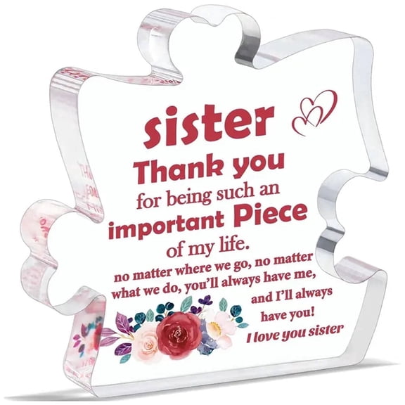 Youersen Sister Birthday Gift, Puzzle-Shaped Plaque for Thanksgiving, Christmas, or Wedding, Acrylic