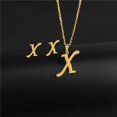 thumbnail image 1 of Colgante de acero inoxidable AZ, collar con inicial y pendientes de tuerca, conjuntos de joyería, colgante del alfabeto, cadena, carta, regalos para mamá, triangulación de envíos Dengxun unisex, 1 of 2