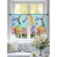thumbnail image 4 of Teal Green Hummingbirds Sheer Curtains 45 Inch Length 2 Panels Set Window Treatments, Spring Watercolor Flowers Plant Rod Pocket Semi Curtains for Living Room/Bedroom/Kitchen Décor, 104"W x 45"L, 4 of 7