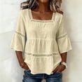 thumbnail image 2 of Bovemsi Oversized Tshirts for Women Comfort Round Neck 3/4 Sleeve Pleated Front Printed Trendy Tops for Women Trendy XXL, 2 of 5