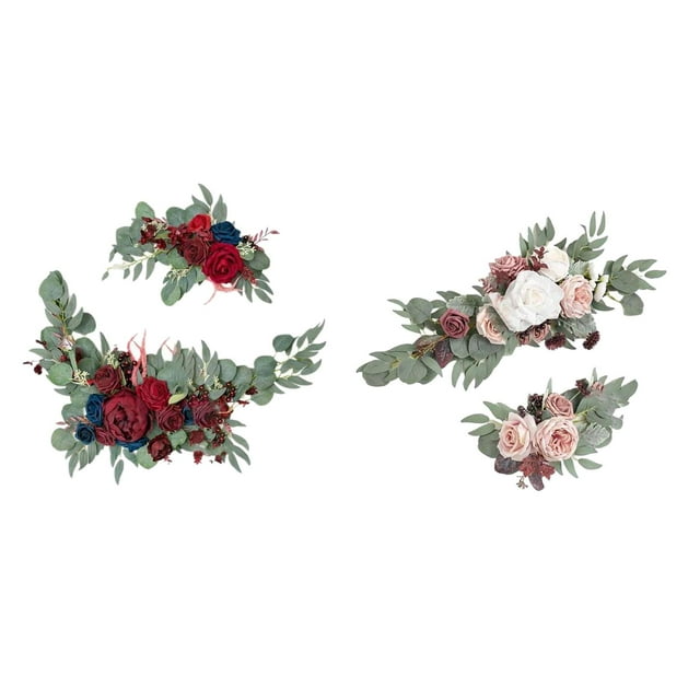 Guirnalda de flores artificiales, guirnalda floral, telón de fondo para fiestas, adorno para pérgola. Rojo Blanco Púrpura