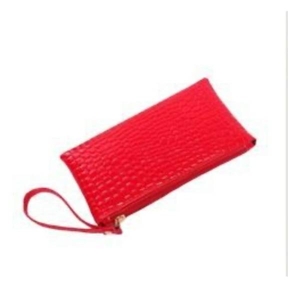 WRISTLET HANDBAG LONG CLUTCH WALLET PURSE FOR WOMEN (Red)
