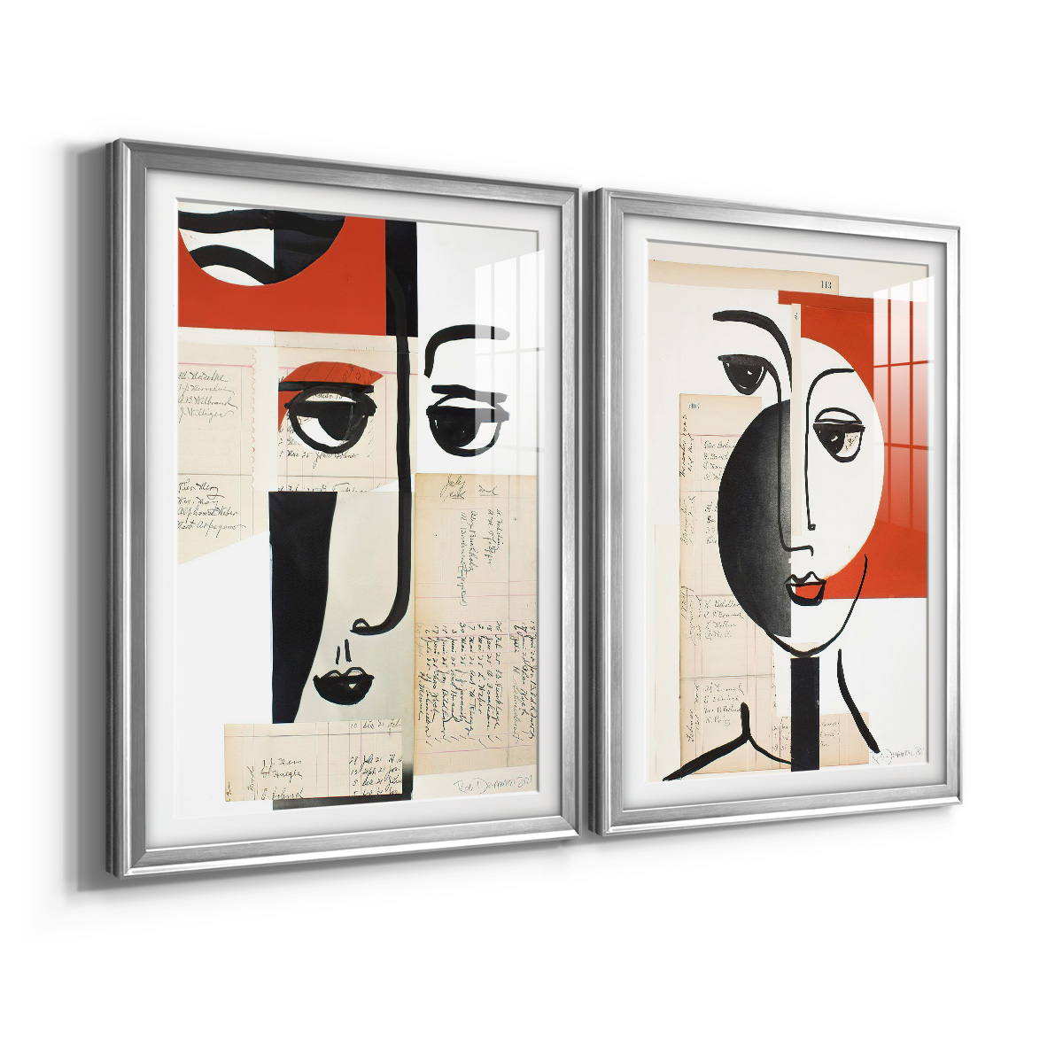 Wexford Home Faces of A Century III Premium Framed Print, 18.5" x 24.5" - Ready to Hang, Silver (Set of 2)