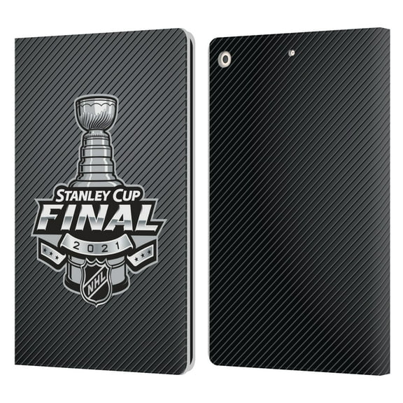 Head Case Designs Officially Licensed NHL 2021 Stanley Cup Final Stripes Leather Book Wallet Case Cover Compatible with Apple iPad 10.2 2019/2020/2021