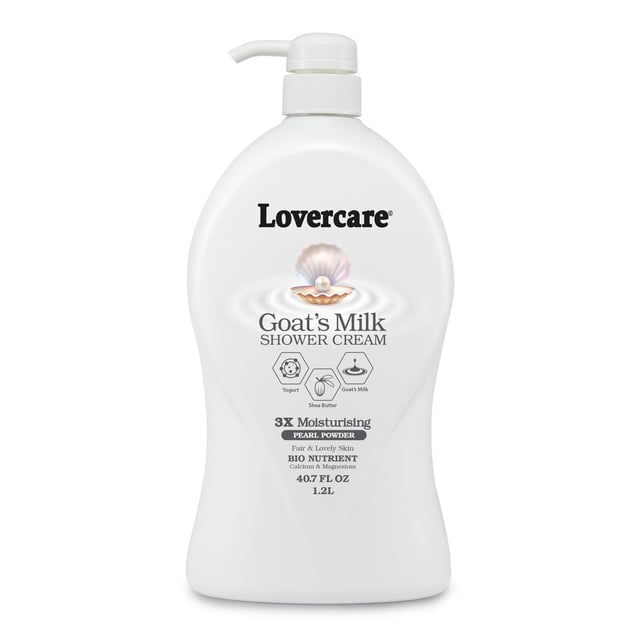 Crema de ducha de leche de cabra Lover's care 40,7 oz (1200 ml) -Polvo de perlas más bionutrientes
