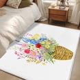 thumbnail image 4 of Spring Flowers Basket Area Rugs 4'x6', Washable Small Throw Rugs for Office Bathroom, Colorful Floral Botanical Leaves Indoor Outdoor Rug Non-Slip Low Pile Carpet Runner Reversible Floor Mats, 4 of 8