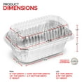 thumbnail image 2 of Stock Your Home Disposable Aluminum Mini Loaf Pans with Lids, 1 lb (50 Pack) Plastic Dome Lid Foil Baking Tins, Tin Pans for Cake, Bread, Holiday Baked Goods Packaging, 2 of 7