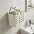 thumbnail image 4 of Wall Mounted Laundry Basket, Large Capacity Foldable Laundry Hamper for Bathroom, Space Saving Dirty Clothes Storage Bin, Beige, 4 of 6
