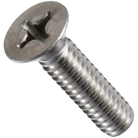 

18-8 Stainless Steel Machine Screw Plain Finish Vented Flat Head Phillips Drive 3/16 Length #2-56 Threads (Pack of 10)