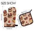 thumbnail image 2 of Yayeee Oven Mitts and Pot Holder Set of 2 Heat Resistant Kitchen Gloves Baking Hot Pad, Creamy Cake, 2 of 5