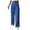 Blue, variant on Women High Waist Casual Wide Leg Flowy Long Palazzo Pants Side Belt Lace Up Straight Flare Pleated Solid Color Lounge Joggers Pant Trousers Green qILAKOG Size XXL