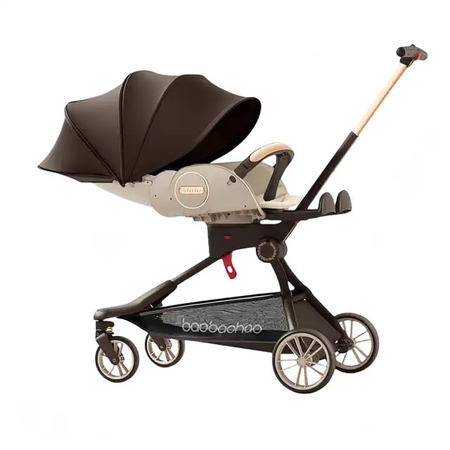 Cochecito de bebé Baobaohao V9 ligero de 0 a 3 años, marrón