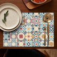 thumbnail image 5 of Multicolor Ethnic Geometric Patchwork Pattern Summer Placemats Table Placemats Set Of 4-Linen Kitchen Washable Placemats Table Mats 11.8"x17.7" Non-Slip Heat Resistant, 5 of 6