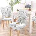 thumbnail image 5 of ZHANZZK I Love You to The Moon Valentin's Day Stretch Chair Cover Protector Seat Slipcover for Dining Room Hotel Wedding Party Set of 4, 5 of 6