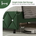 thumbnail image 4 of 4 EVER WINNER Queen Bed Frame, Upholstered Platform Bed Frame with Headboard and Footboard, Diamond Headboard and Footboard Design, Green, 4 of 7