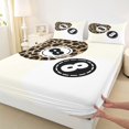 thumbnail image 5 of spefrowx Cartoon Lucky 8 Ball King Sheets for Girls, Brown Leopard Print Bedding, 4 Pieces, 1 Flat Sheet, 1 Fitted Sheet and 2 Pillowcases, 5 of 6