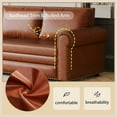 thumbnail image 5 of ChenyueFurn Traditional Faux Leather Nailhead Trim Sleeper Sofa, Light Brown, 5 of 18