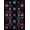 Blue Red Black, Pattern 1, variant on ODIKA 2'x3' Washable Throw Rug Non-Slip, Low Profile, Flatwoven, Easy Care Gamer Dice Motif Arcade Symbols Pixel Frame Alfombra Video for Hallway, Study Room