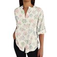 thumbnail image 4 of QASIEATN Summer Lightweight Blouses 3/4 Long Sleeve Shirts for Women V Neck Casual Fit Work Tops, 4 of 4