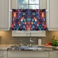 thumbnail image 2 of Yayeee Kitchen Curtains Tier Pair Light Filtering 27"x24" Rod Pocket Short Cafe Window Panel, Purple Dragon Scales Pattern, 2 of 7