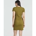 thumbnail image 4 of 3 Pack: Women's Mini Short Sleeve Ribbed Scoop Neck Casual T-Shirt Bodycon Dress, 4 of 6