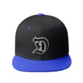 thumbnail image 2 of Daxton Classic Snapback Old English A to Z Numbers Initials Flat Bill Visor Cap-Black Royal Hat, Letter D, 2 of 3