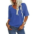 thumbnail image 4 of Sherrylily Women V-Neck Half Sleeves Oversized T Shirt Casual Loose Basic Tops, 4 of 5